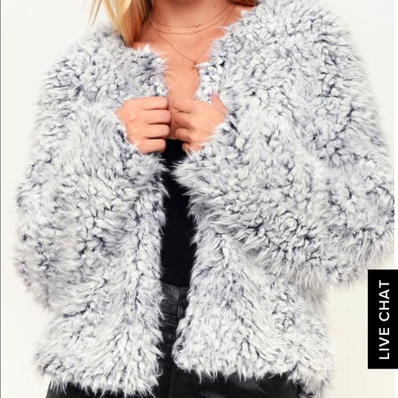 Lulus Jackets & Blazers - GRANT GREY FAUX FUR JACKET (NEW✨)